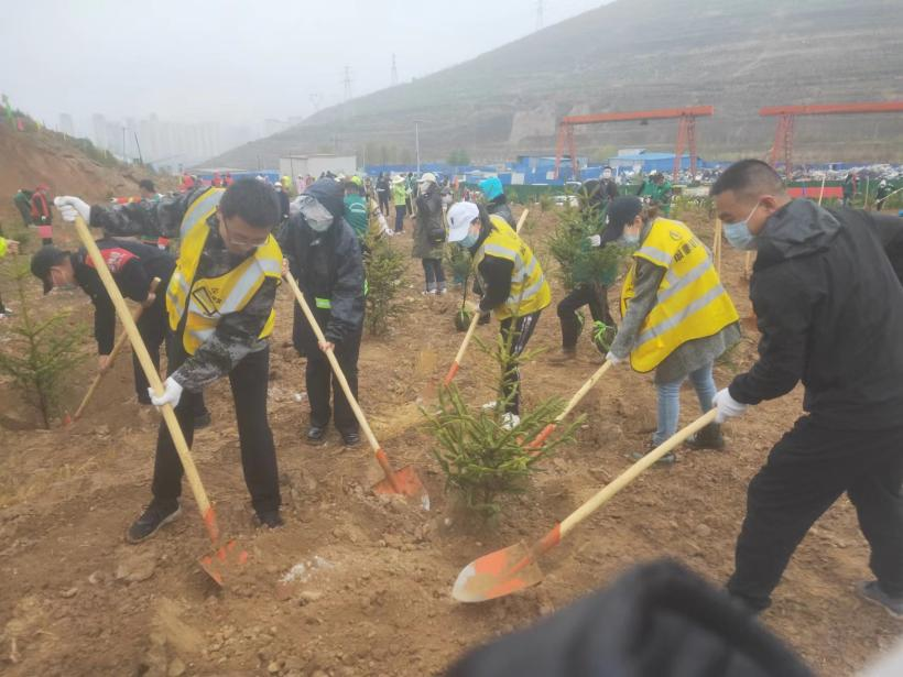 西宁城中：拥抱四月天 植树添新绿